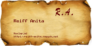 Reiff Anita névjegykártya